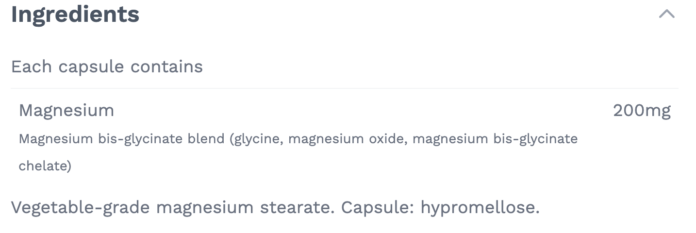 Cytomatrix Magnesium Bisglycinate 200mg Capsules