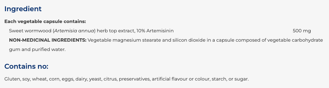 NFH Artemisinin SAP
