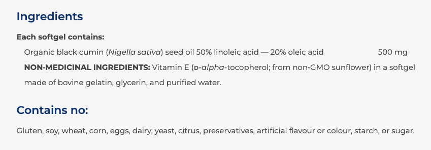NFH Black Cumin SAP