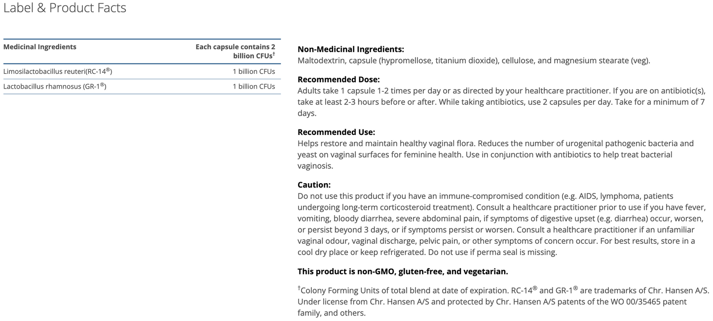 Metagenics UltraFlora Women's Probiotic 30