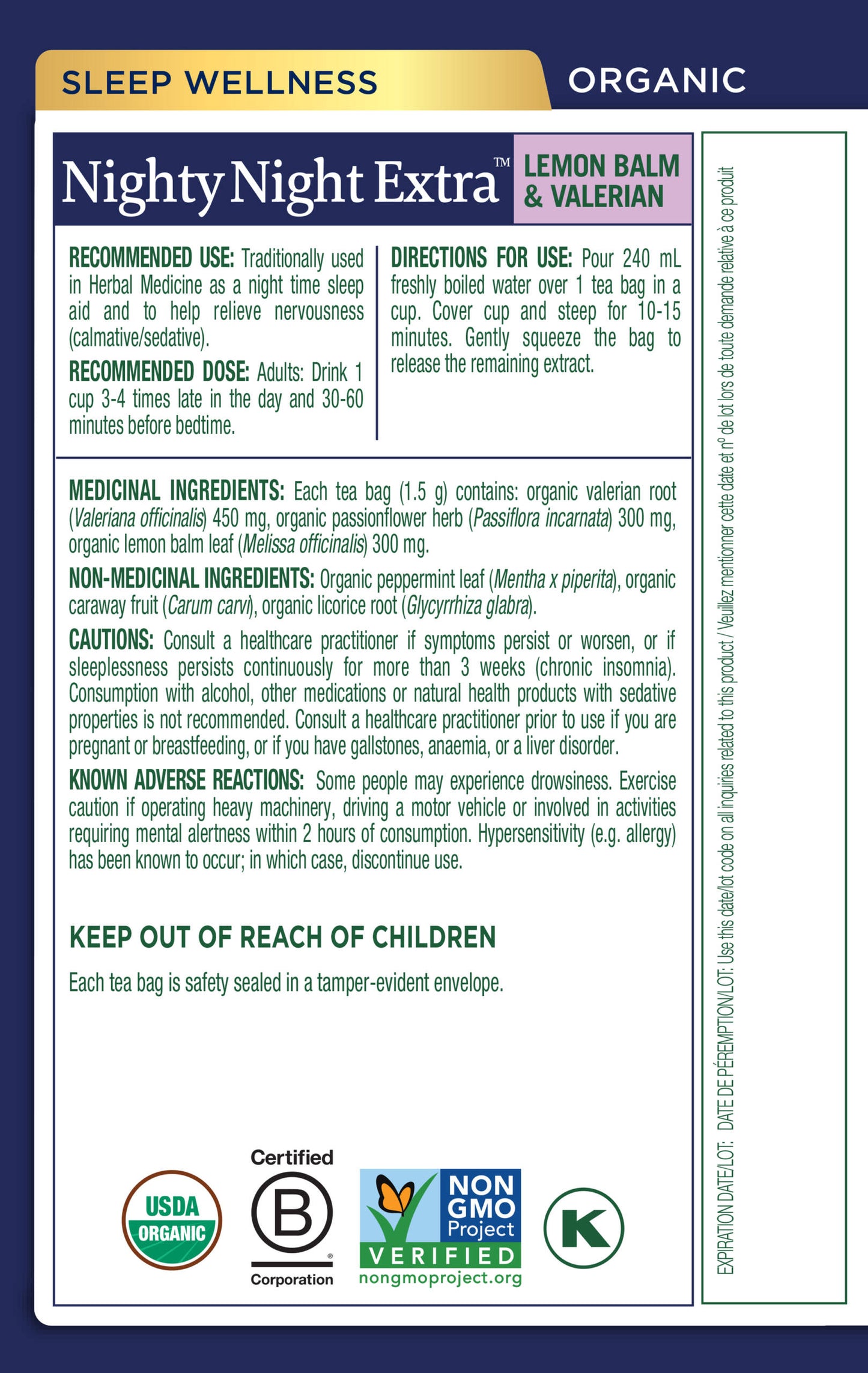 Traditional Medicinals Organic Nighty Night Extra