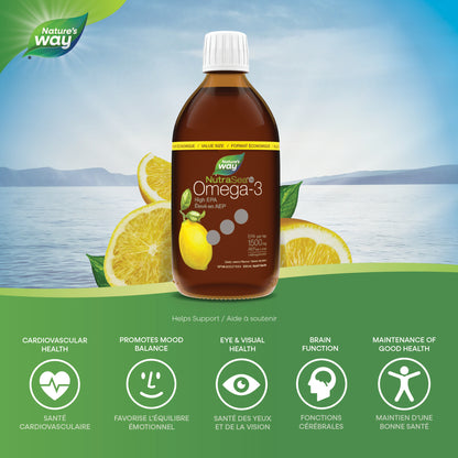 NutraSea Omega-3 Fish Oil Liquid High EPA 500ml