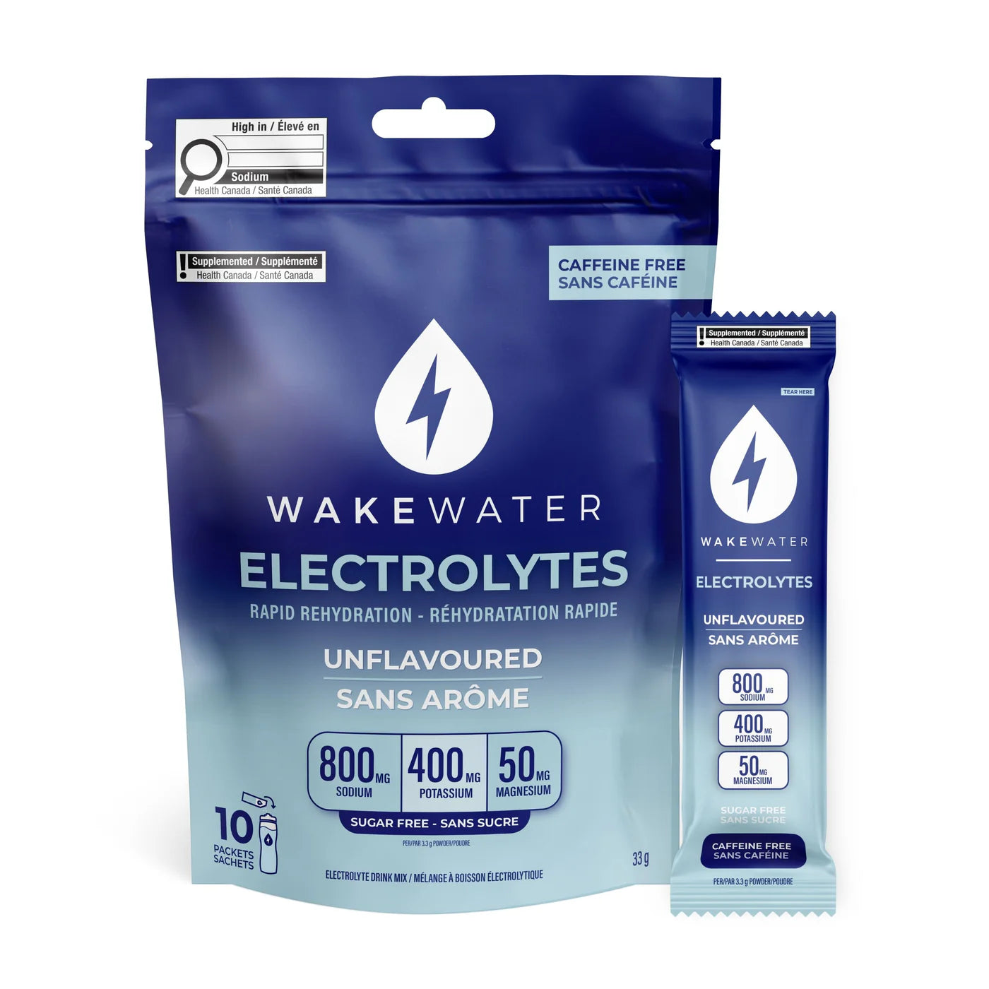 Wake Water Electrolytes Unflavoured Bag of 10