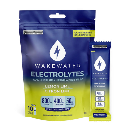 Wake Water Electrolytes Lemon Lime Bag of 10