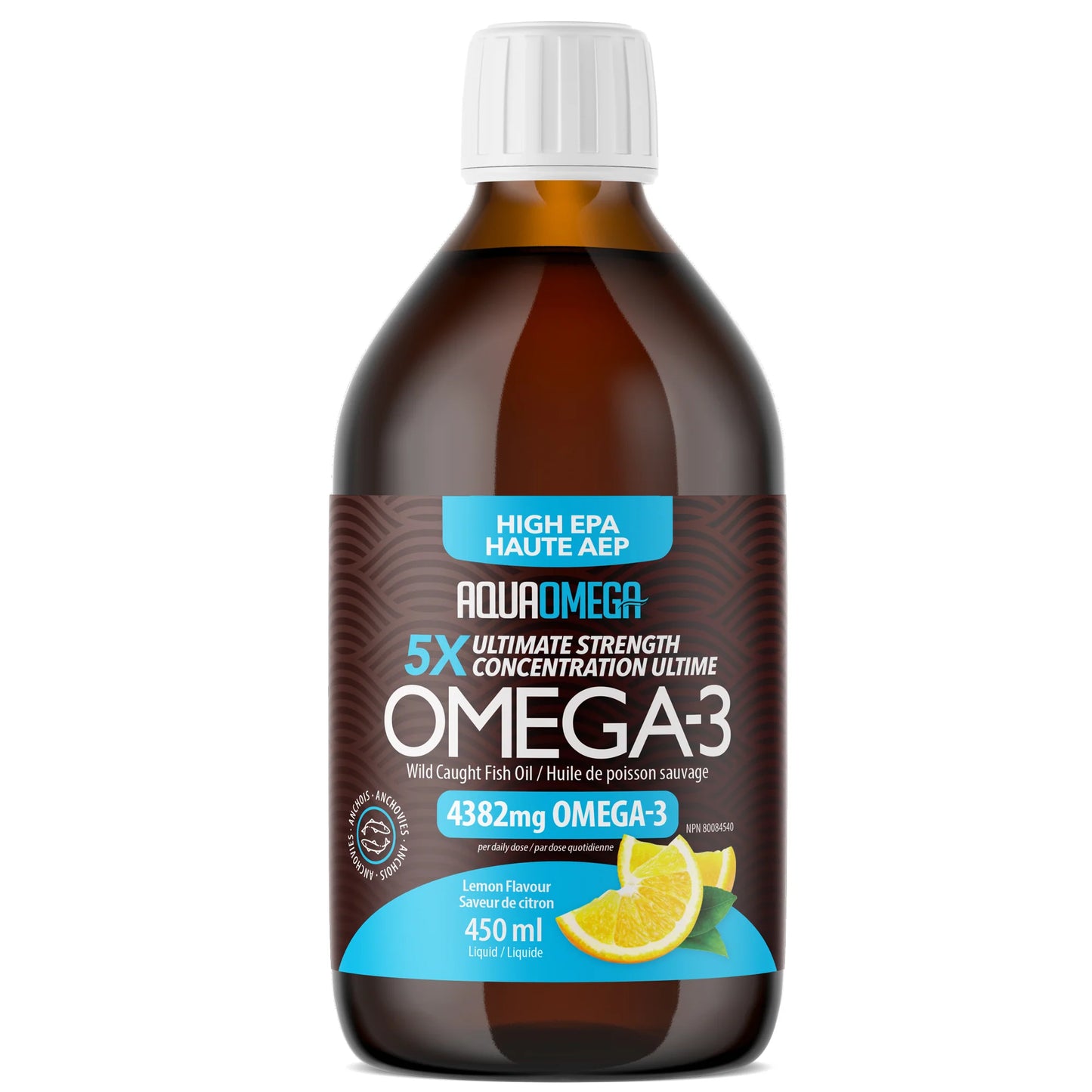 Aqua Omega Fish Oil Liquid 5X High EPA Lemon