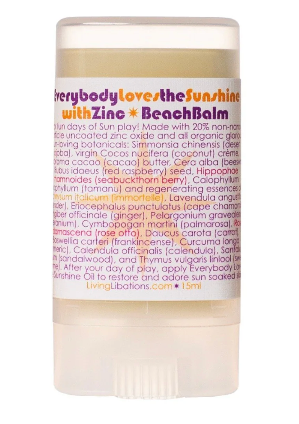Living Libations Everybody Loves the Sunshine Zinc Beach Balm