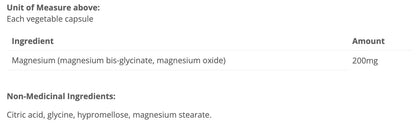 Cytomatrix Magnesium Bisglycinate 200mg (210 Capsules)