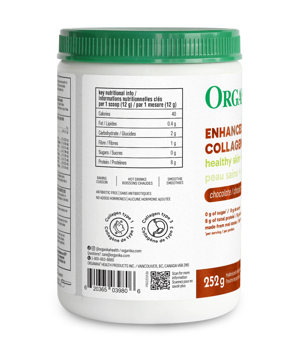 Organika Enhanced Collagen Protein - Chocolate