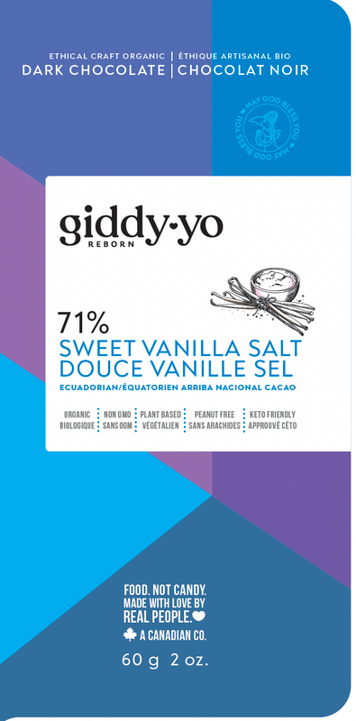 Giddy Yo Sweet Vanilla Salt Chocolate Bar